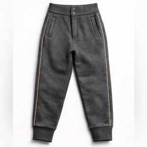 Roberto Cavalli Sport Charcoal Gray Jogger Pants | Snap Waist | Gold Trim